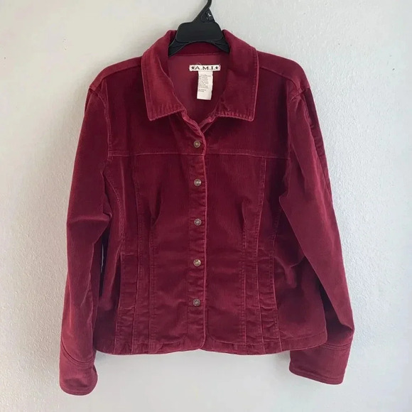 Ami Women's Red Corduroy Jacket - Picture 1 of 9